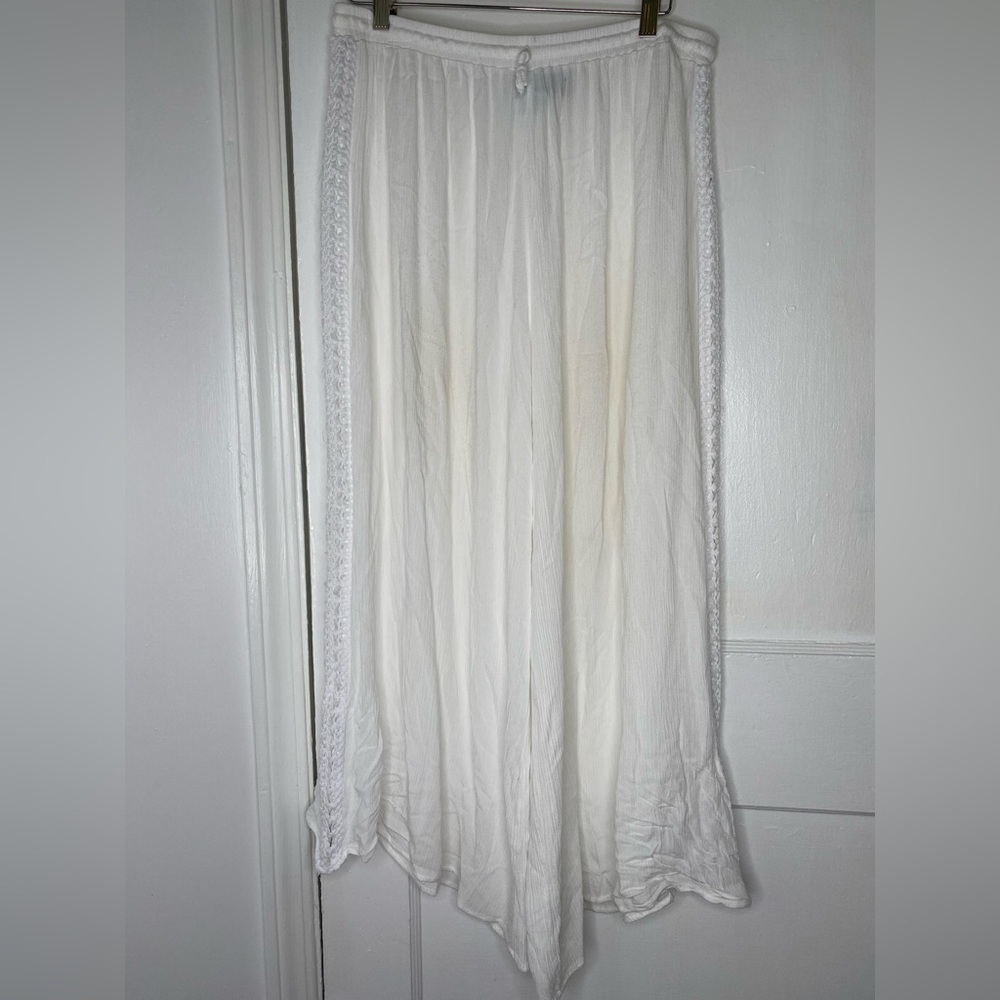 LM Beach Flowy White Beach Pants